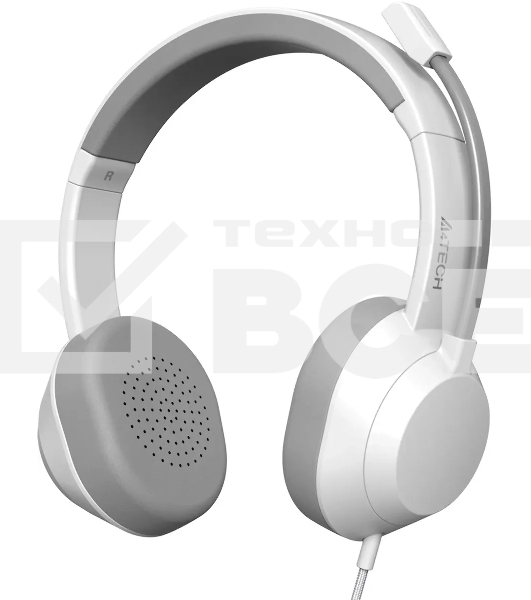 Наушники с микрофоном A4Tech Fstyler FH150U белый/серый 2м накладные USB оголовье (FH150U WHITE)