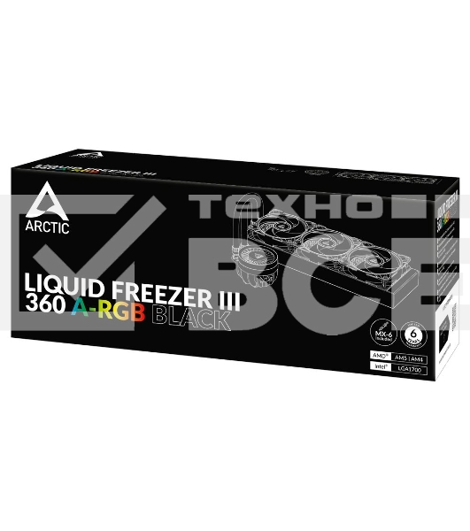 Жидкостная система охлаждения Arctic Liquid Freezer III 360 A-RGB черный, 120 мм, алюминий, 2800 об/мин, 26 дБ, 4 pin, 230 Вт