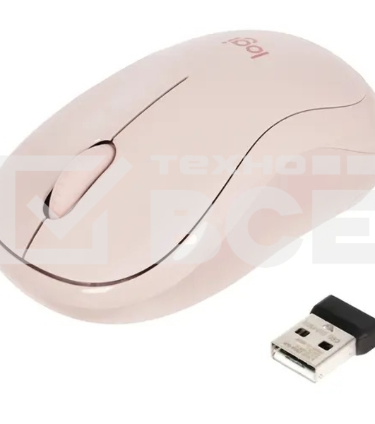 Мышь беспроводная Logitech M221 розовый, 1000 dpi, радиоканал, USB, кнопки - 3