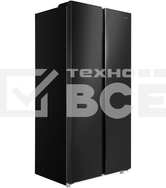 Холодильник Maunfeld MFF177NFBE черный, двухкамерный, 263/170 л, морозилка сбоку, Total No Frost, Side by Side