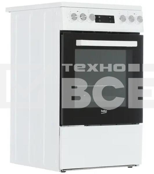 Плита электрическая Beko FSM57300GW белый, конфорок 4 электрических, духовка 55 л, 50 см x 85 см x 60 см
