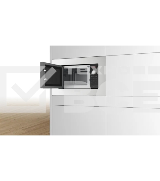 Микроволновая печь встраиваемая Bosch BFL623MS3 нержавеющая сталь, 20 л, 800 Вт, переключатели - поворотный механизм/сенсор
