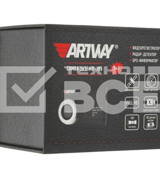 Видеорегистратор с радар-детектором Artway MD-105 черный