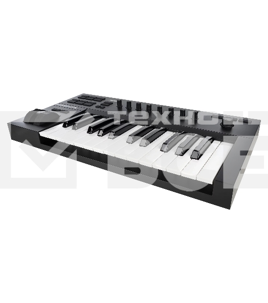 Клавиатура MIDI [25230] Native Instruments [KOMPLETE KONTROL A25] 25 клавиш, полувзвешенная, 8 ручек управления, колеса высоты тона и модуляции, 4-позиционный энкодер, OLED-дисплей, TRS-вход для педали, USB-порт