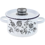 Кастрюля Appetite 1с15с/1 JE TAIME с крышкой, эмалированная сталь, цилиндрическая 1,5 л, фото 1