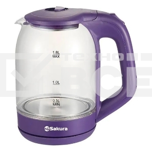 Чайник электрический SAKURA SA-2736V 1,8л, стекло точечная подсв