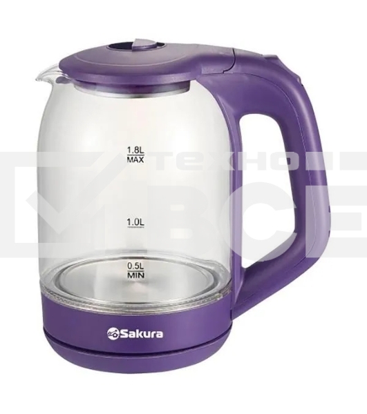 Чайник электрический SAKURA SA-2736V 1,8л, стекло точечная подсв