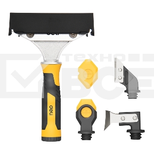 Шпатель-скребок многофункциональный 6-в-1 Deli DL365108 прорезиненная рукоятка