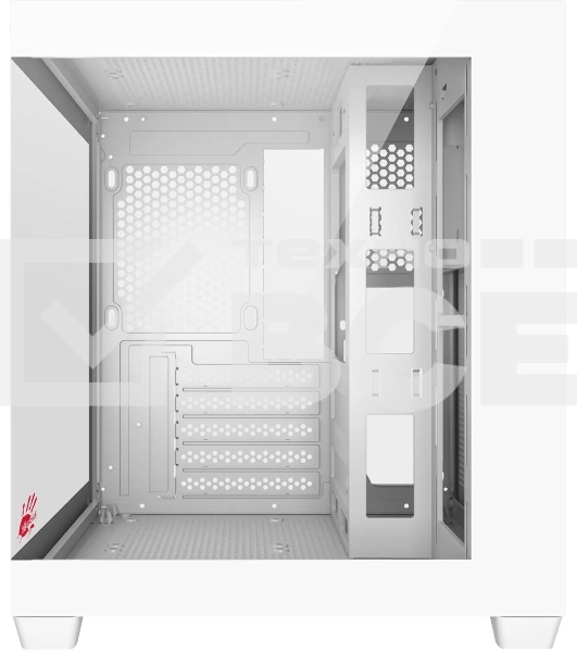 Компьютерный корпус Bloody CC-121 белый без БП mATX 7x120мм 1xUSB2.0 1xUSB3.0 audio