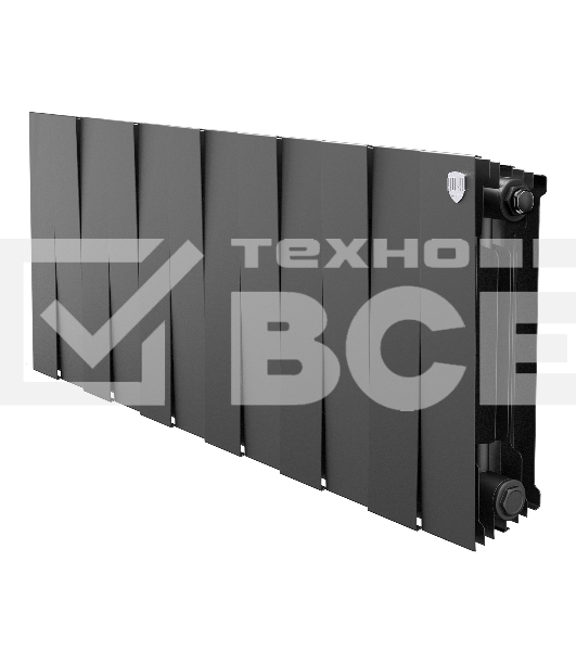 Радиатор биметаллический Royal Thermo PianoForte 300 черный - 12 секц.