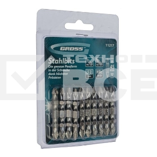 Набор бит Gross 11217 двухстор. ph2-pz2х45 мм сталь s2 10 шт.