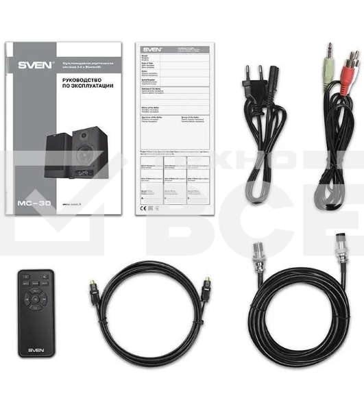Акустическая система SVEN АС MC-30, черный (200 Вт, Bluetooth, пульт, Optical)