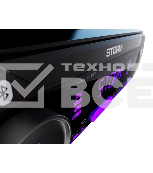 Автомагнитола AURA STORM-678DSP, 1 DIN, Bluetooth, USB Type-A, AUX, пульт ДУ