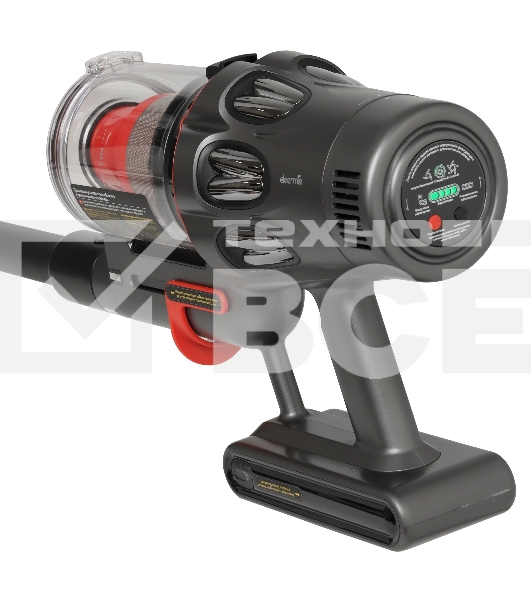 Пылесос вертикальный Deerma DEM-T50W серый/черный/красный, питание от аккумулятора, 420 Вт, уборка сухая, пылесборник 0.4 л