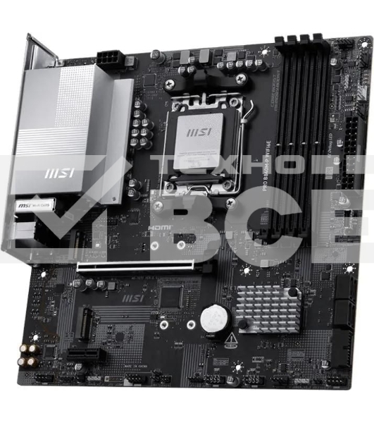 Материнская плата MSI PRO B840M-P WIFI6E, AM5, AMD B840, 4xDDR5, 4xSATA, 2xM.2, 1xPCIe 4.0 x16, 1xPCIe 3.0 x1, 1xHDMI, 1x2.5Gb LAN, Wi-Fi 6E, Bluetooth 5.3, 1xUSB-C 10Gbps, 1xUSB-A 10Gbps, 2xUSB-A 5Gbps, 4xUSB-A 2.0, 3x3.5 мм, 7.1, mATX