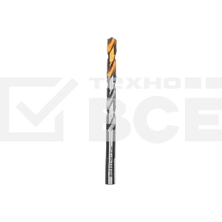 Сверло спиральное по металлу Denzel 8 x 117мм, Р6М5, Golden Tip