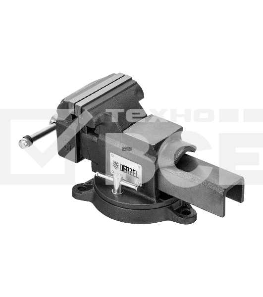 Тиски слесарные Denzel BVH-125, 125 мм, поворотные, стальная направляющая, с наковальней