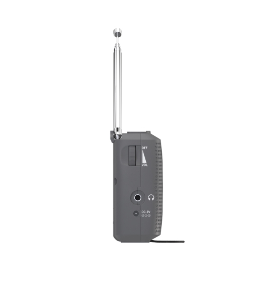 Радиоприемник Maxvi PR-03 grey (AM\FM, аналоговый тюнер, 2 х АА)