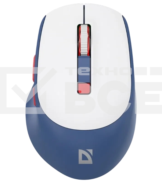 Мышь беспроводная Defender Belsa MB-249 белый/синий, 3200 dpi, радиоканал, Bluetooth, USB, кнопки - 6