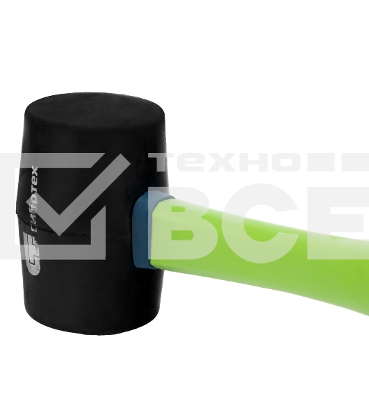 Киянка резиновая Сибртех 450 г, черная резина, фибергласовая рукоятка