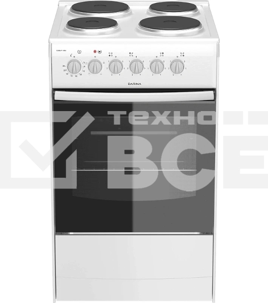 Плита электрическая Darina S EM 341 404 W белый/черный, конфорок 4 шт, духовка 50 л, 50 см x 85 см x 56 см