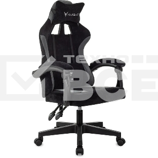 Кресло игровое Knight Wolf черный/серый крестов. пластик