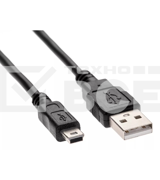 Кабель USB 2.0 A-->mini-B 5P (3,0м) чёрный, Telecom <TC6911BK-3.0M>