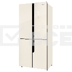 Холодильник Nordfrost RFQ 510 NFGI inverter бежевое стекло трехкамерный 286/141л морозилка снизу, Side-by-Side, фото3