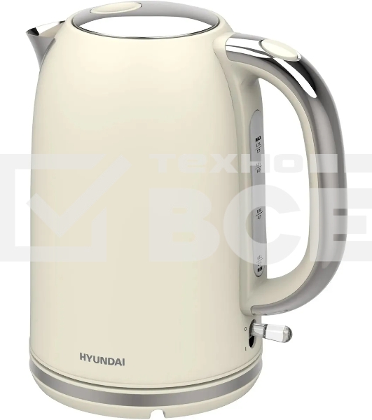 Чайник электрический Hyundai HYK-S9900 1.7л. 2200Вт молочный/серебристый корпус: металл