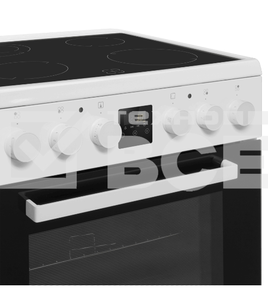 Плита электрическая Maunfeld MEC67CW08TD белый, конфорок 4 шт, духовка 59 л, 60 см x 85 см x 60 см