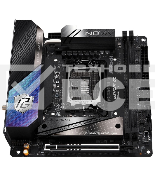 Материнская плата ASRock Z890I Nova WiFi, LGA 1851, Intel Z890, 2xDDR5, 2xSATA, 3xM.2, 1xPCIe 5.0 x16, 2xThunderbolt 4 Type-C, 6xUSB 3.2 Gen2, 2xUSB 3.2 Gen1, 2xUSB 2.0, 1xRJ-45, 1x5Gb LAN, 7.1, Mini-ITX