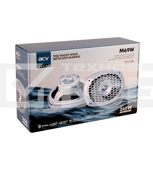 Колонки автомобильные ACV Marine M69 белый 120Вт 89дБ 15x23см (6x9дюйм) (ком.:2кол.) коаксиальные двухполосные