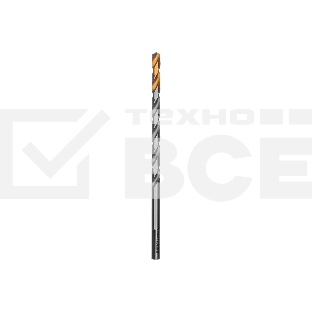 Сверло спиральное по металлу Denzel 6 х 139 мм, Р6М5, Golden Tip, удлиненное