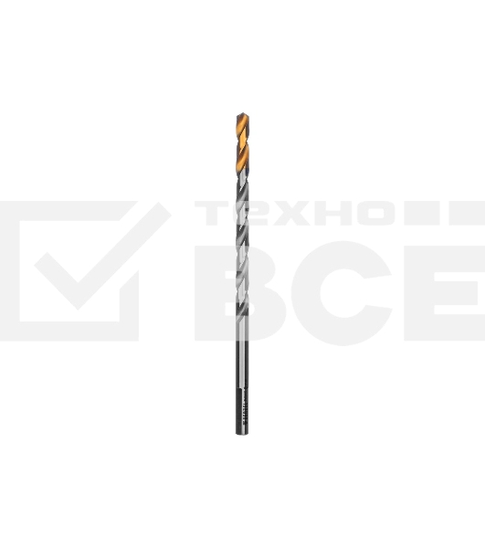 Сверло спиральное по металлу Denzel 6 х 139 мм, Р6М5, Golden Tip, удлиненное