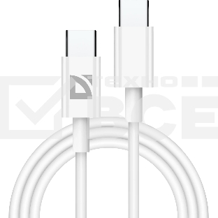 Кабель Defender USB F182 TypeC-TypeC 1м, 30 Вт, PD,TPE,белый