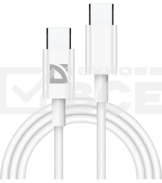 Кабель Defender USB F182 TypeC-TypeC 1м, 30 Вт, PD,TPE,белый