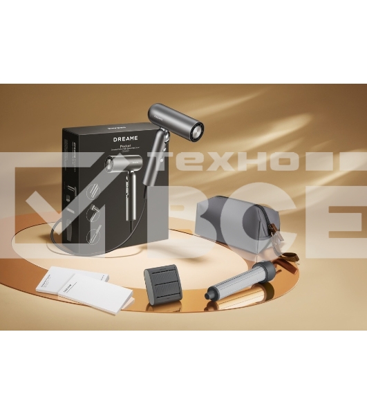 Фен Dreame AHD51 серый космос, 1300 Вт, компактный, ионизация