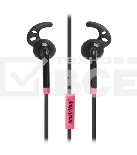 Универсальная мобильная гарнитура Smartbuy FIT, черный/розов