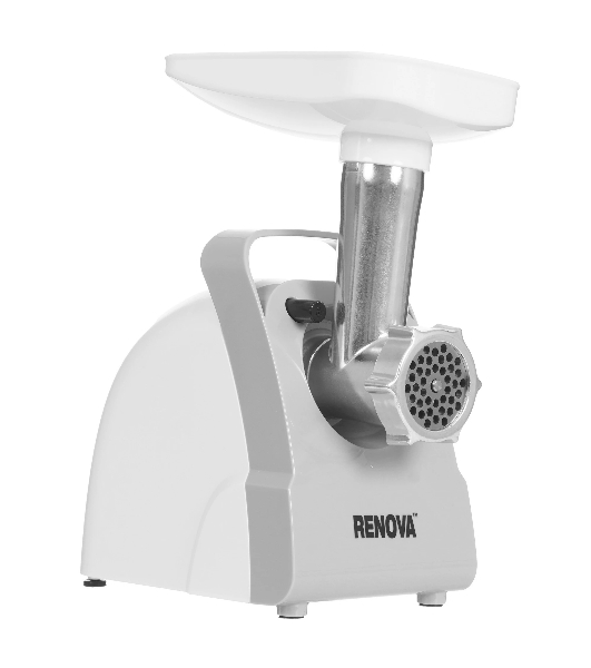 Мясорубка электрическая Renova MG170-R1WC белый, 1700 Вт, 2.0 кг/мин, реверс, защита от перегрузки, насадки - 4