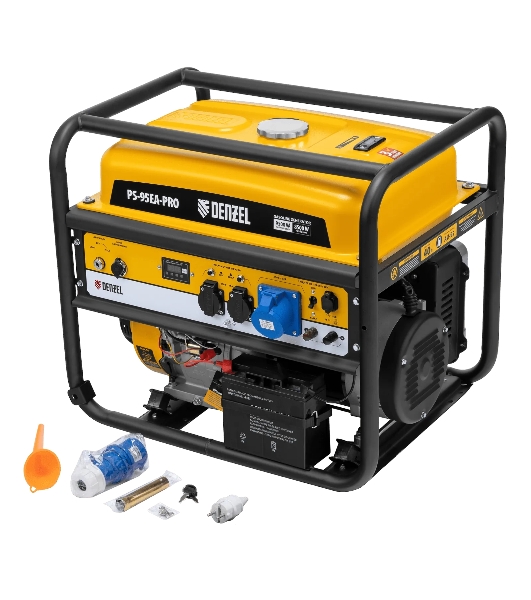 Электрогенератор бензиновый Denzel PS-95EA-PRO, 9.5 кВт, 97 дБ, 94 кг