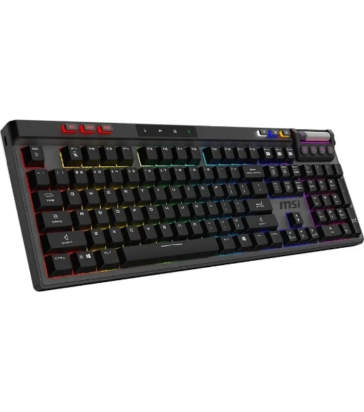 Клавиатура MSI STRIKE Pro W Silent механическая серый/черный USB Multimedia for gamer LED (подставка для запястий) (S11-43RU210-CLA)