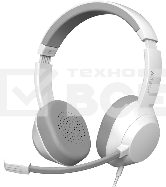 Наушники с микрофоном A4Tech Fstyler FH150U белый/серый 2м накладные USB оголовье (FH150U WHITE)
