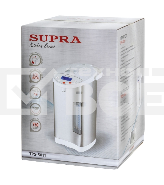 Термопот SUPRA TPS-5011 5л. 750Вт серебристый/белый