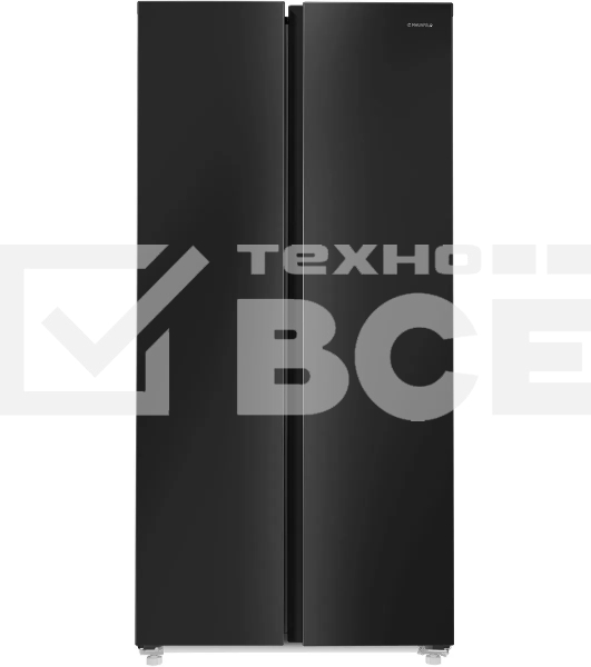 Холодильник Maunfeld MFF177NFBE черный, двухкамерный, 263/170 л, морозилка сбоку, Total No Frost, Side by Side