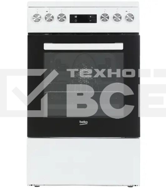 Плита электрическая Beko FSM57300GW белый, конфорок 4 электрических, духовка 55 л, 50 см x 85 см x 60 см
