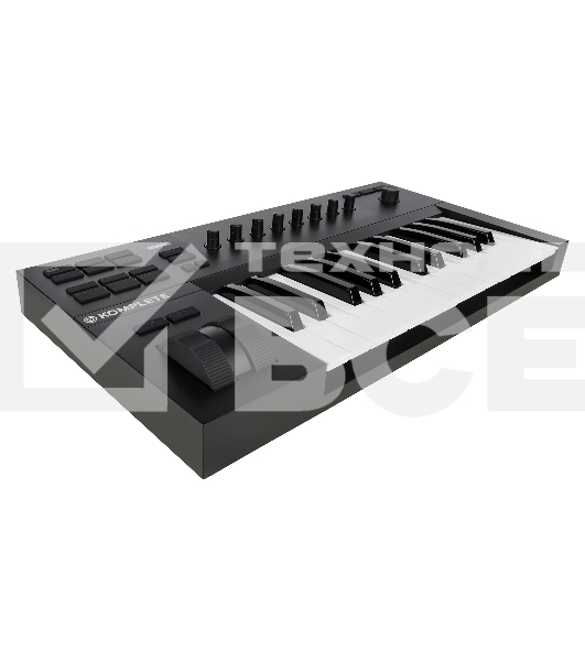 Клавиатура MIDI [25230] Native Instruments [KOMPLETE KONTROL A25] 25 клавиш, полувзвешенная, 8 ручек управления, колеса высоты тона и модуляции, 4-позиционный энкодер, OLED-дисплей, TRS-вход для педали, USB-порт