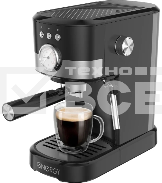 Кофеварка рожковая ENERGY EN-256R (108169) черный, исп. кофе - молотый, 1,2 л, 1100 Вт, 15 бар