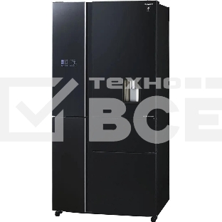 Холодильник Sharp SJWX99ABK серый, трехкамерный морозилка снизу 423/179л