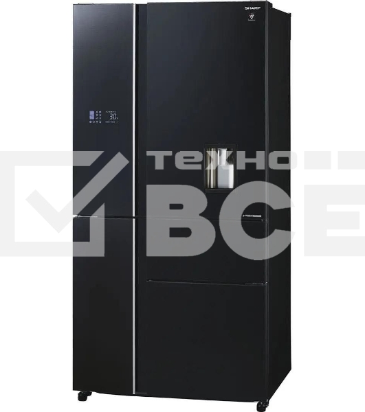 Холодильник Sharp SJWX99ABK серый, трехкамерный морозилка снизу 423/179л