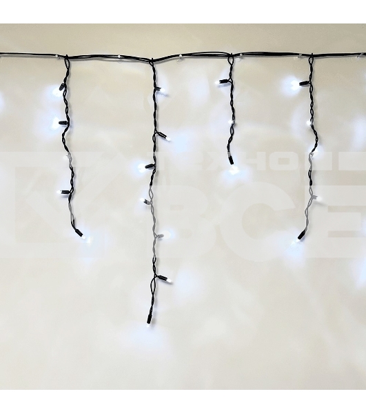 Гирлянда светод. уличная Funray Бахрома SIC-120W, 3.0x0.7м,120 ламп,хол.бел,IP60,черн.шн.1.5м,СОЕД,